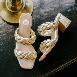 Women Yellow Box Heels & Wedges><noscript><img width=