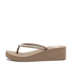 Women Yellow Box Flip Flops>Custard Wedge Sandal