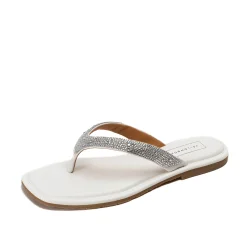 Women Yellow Box Flip Flops>Della Rhinestone Sandal