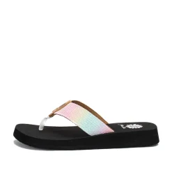 Women Yellow Box Flip Flops>Foliage