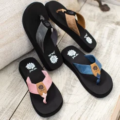 Women Yellow Box Flip Flops><noscript><img width=