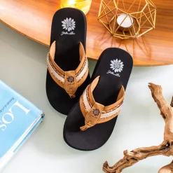 Women Yellow Box Flip Flops><noscript><img width=