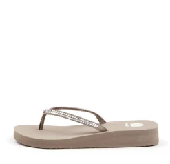 Women Yellow Box Flip Flops>Jello Rhinestone Sandal