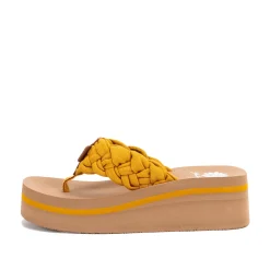 Women Yellow Box Flip Flops>Karnika Platform Sandal