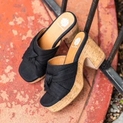 Women Yellow Box Heels & Wedges><noscript><img width=