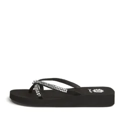 Women Yellow Box Flip Flops>Stormy Rhinestone Sandal