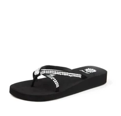Women Yellow Box Flip Flops>Stormy Rhinestone Sandal