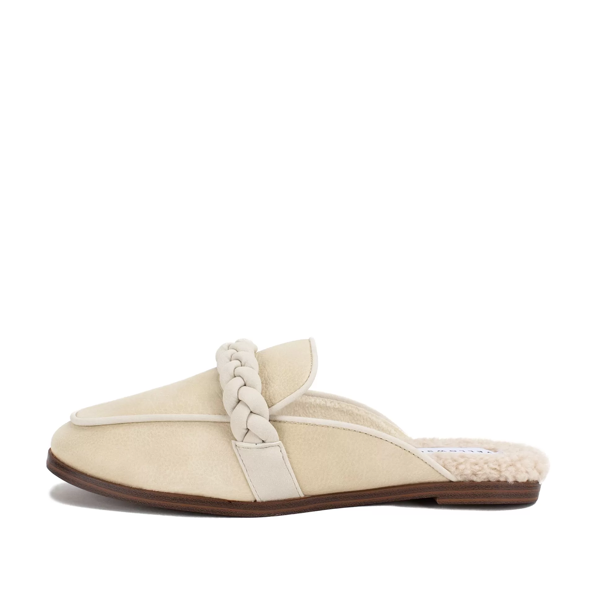 Fashion Yellow Box Bliss Shearling Flat Mule