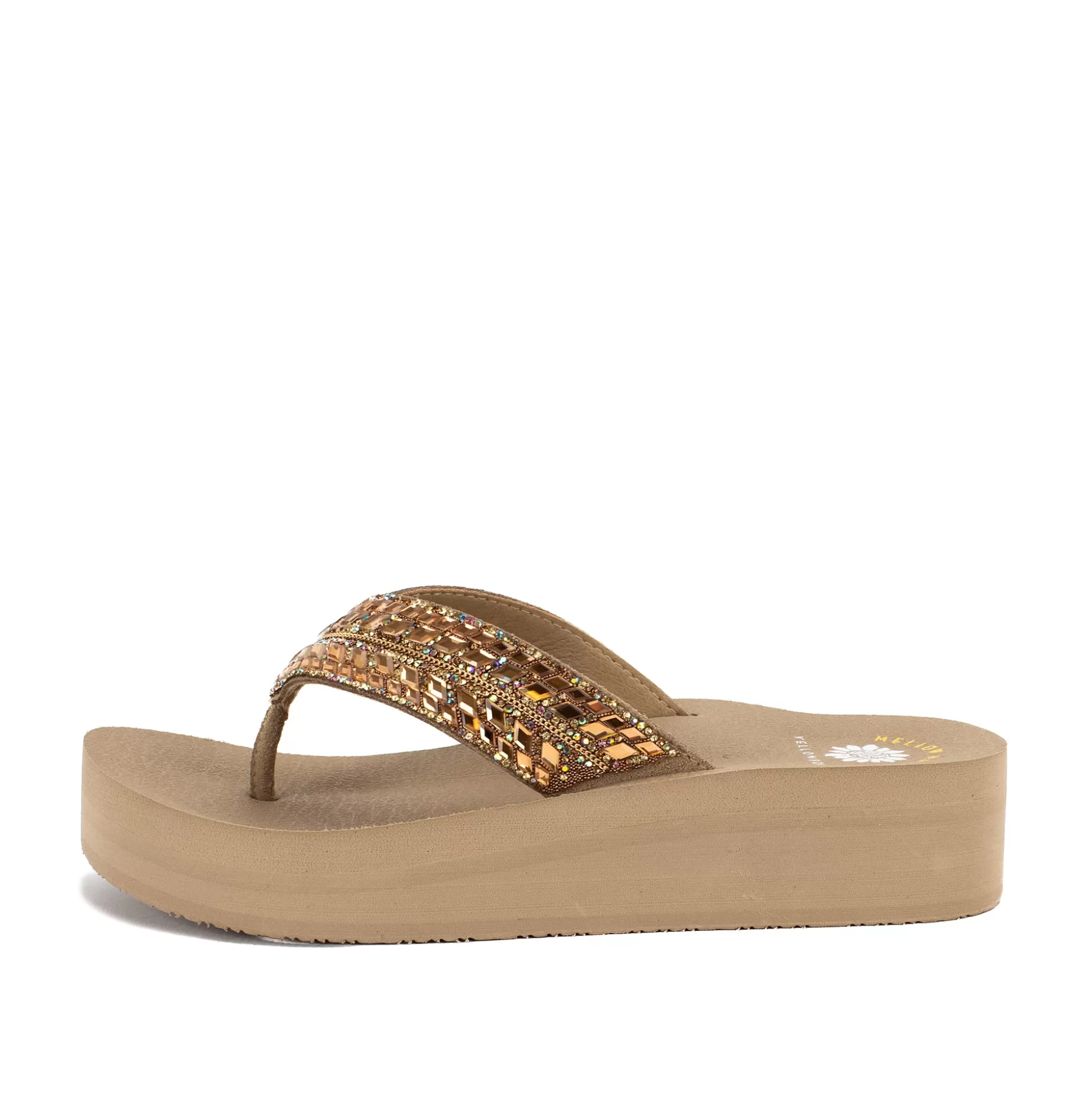 Cheap Yellow Box Brandy Flatform Sandal