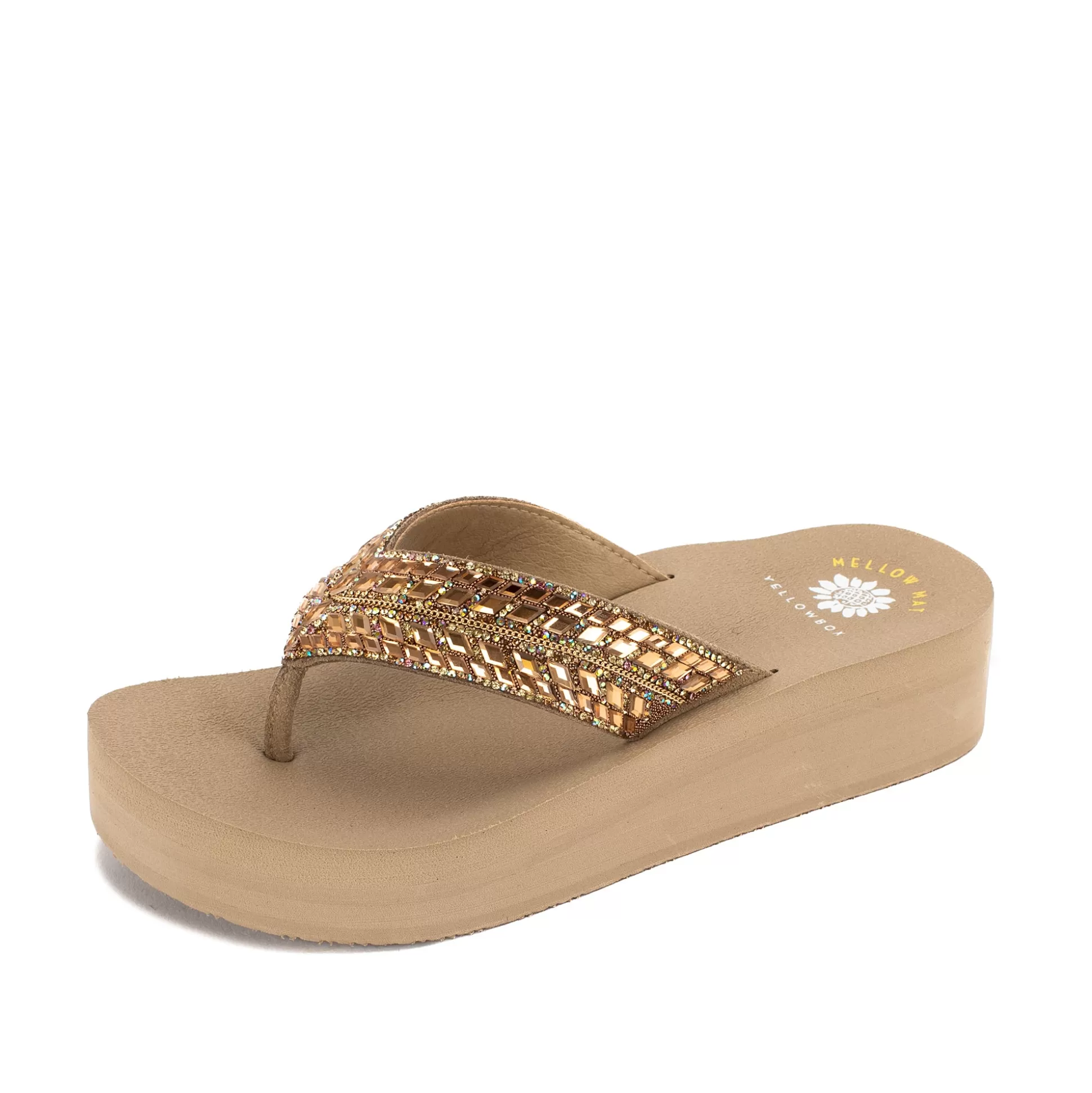 Cheap Yellow Box Brandy Flatform Sandal